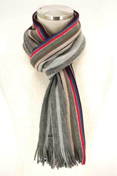 Paul Smith (ポールスミス) ストライプウールマフラー メンズ ファッション雑貨