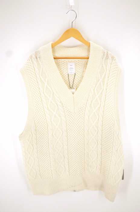 Name. (ネーム) CABLE KNIT OVERSIZED VNECK VEST メンズ トップス