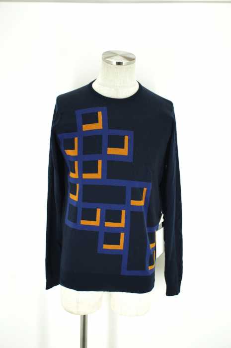 JOHN SMEDLEY（ジョンスメドレー） 総柄ウールニットプルオーバー メンズ トップス
