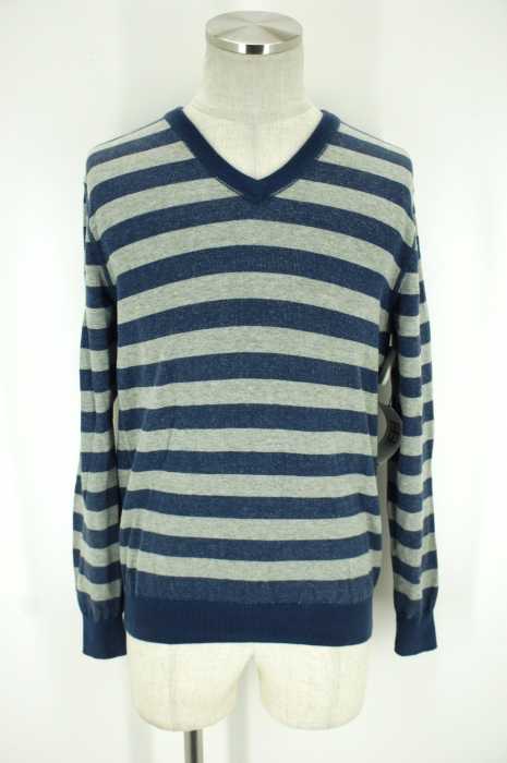 J.CREW （ジェイクルー） Vネックボーダーコットンニット メンズ トップス