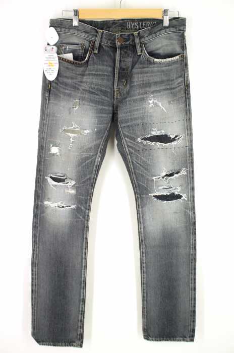 HYSTERIC GLAMOUR （ヒステリックグラマー） スタッズ付きクラッシュデニムパンツ メンズ パンツ
