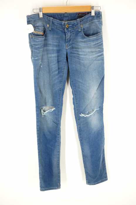 DIESEL (ディーゼル) Grupee ダメージ加工ストレッチスキニーデニムパンツ レディース パンツ