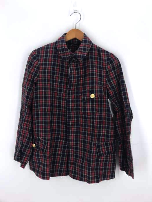 COMME des GARCONS(コムデギャルソン) 比翼チェック柄シャツ デザインボタン メンズ トップス