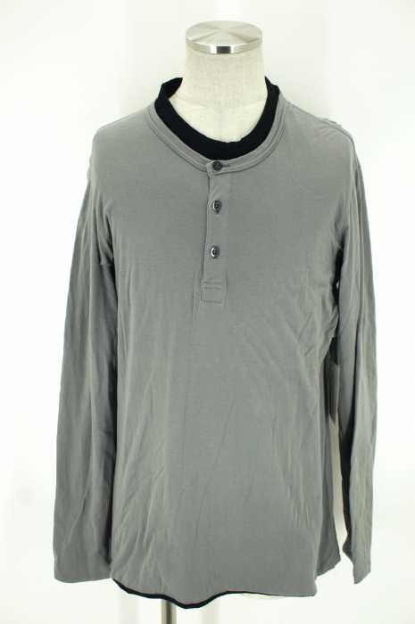 Yohji Yamamoto POUR HOMME （ヨウジヤマモトプールオム） ヘンリーネックレイヤードカットソー メンズ トップス