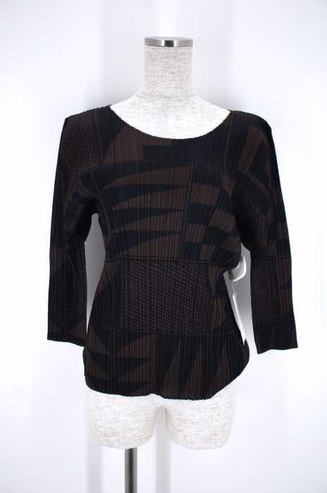 PLEATS PLEASE ISSEY MIYAKE （プリーツプリーズイッセイミヤケ） 2012 総柄プリーツ加工トップス レディース トップス