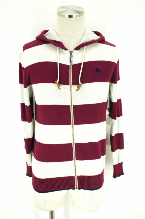 BURBERRY BLACK LABEL （バーバリーブラックレーベル） ボーダージップアップパーカー メンズ トップス