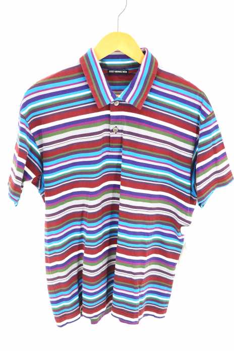 ISSEY MIYAKE MEN (イッセイミヤケメン) ボーダー半袖ポロシャツ メンズ トップス