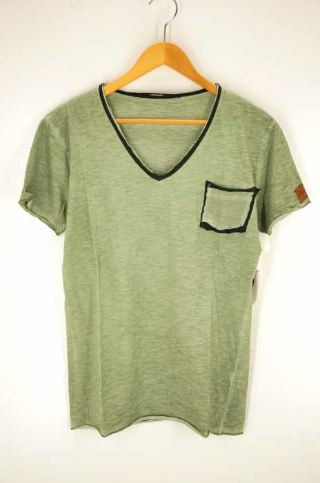 USUALIS(ウザリス ) カットオフ加工VネックポケットTシャツ メンズ トップス