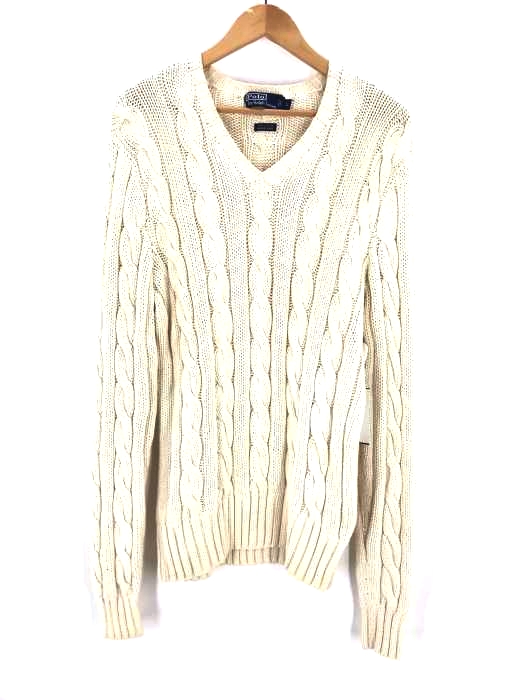 Polo by RALPH LAUREN(ポロバイラルフローレン) Vネックケーブル編みニット メンズ トップス
