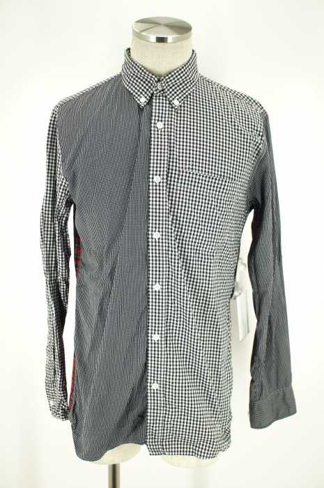 soe shirts （ソーイシャツ） ブロードコットン切り替えしチェックシャツ メンズ トップス
