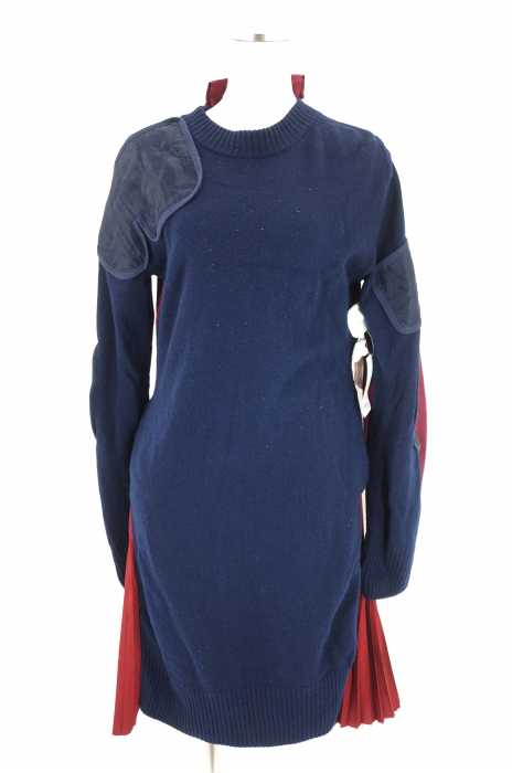 Sacai サカイ ニット プリーツ切替 ドッキング ワンピース レディース ワンピース ブランド古着買取販売バズストア