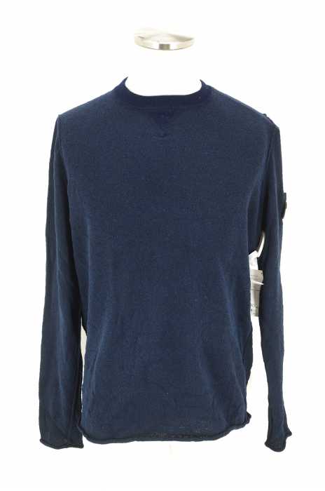 STONE ISLAND （ストーンアイランド） Crew Neck Sweater　アームロゴワッペンコットン×ナイロンニットセーター メンズ トップス