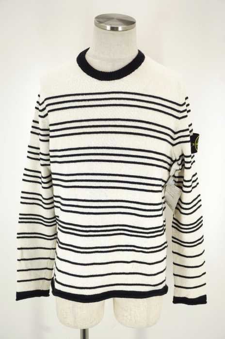 STONE ISLAND （ストーンアイランド） Repeated Stripe Knit　アームロゴワッペンボーダーコットンニットセーター メンズ トップス