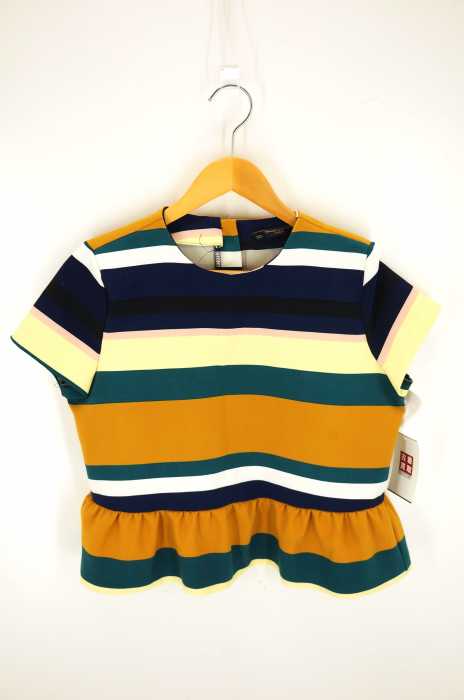 ZARA trafaluc（ザラトラファルック） バックジップ裾フリルマルチボーダーカットソー レディース トップス