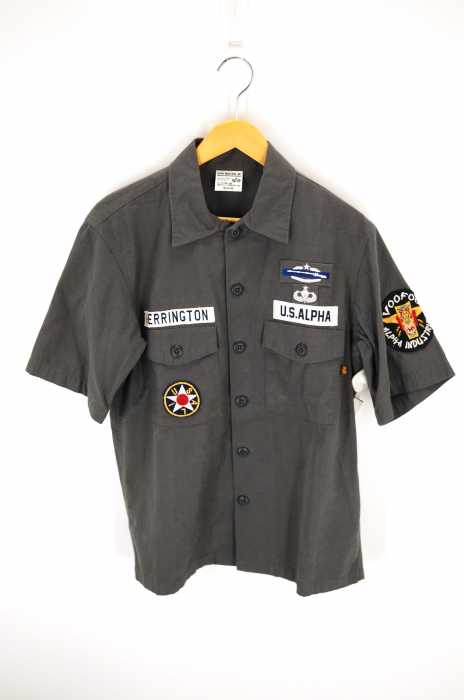 ALPHA INDUSTRIES 半袖ワークシャツ　XL ALPHA INDUSTRIES 半袖ワークシャツXL