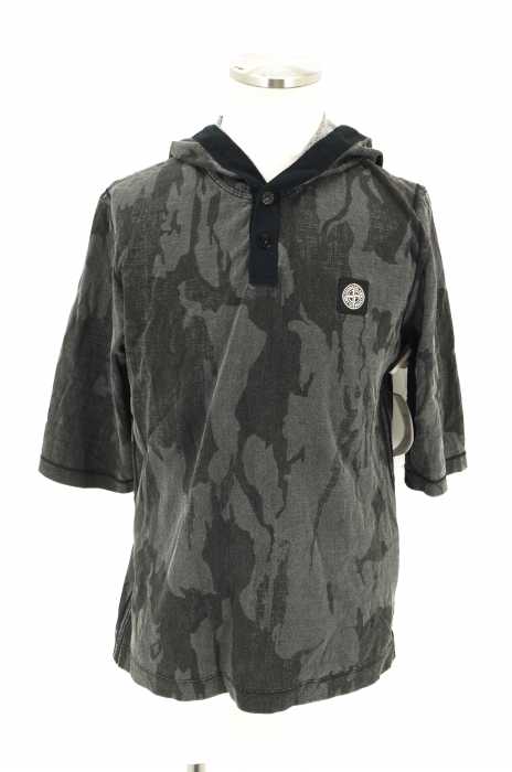 STONE ISLAND (ストーンアイランド) Short Sleeved Camouflage Hooded Sweatshirt カモフラフーデッドカットソー メンズ トップス