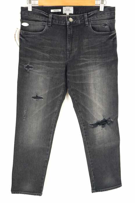 CRIMIE （クライミー） BORN AGAINST GARAGE CRASH STRETCH DENIM CROPPED JEANS ダメージ加工 ストレッチ スリム ブラックデニム メンズ パンツ
