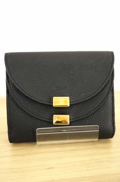 Chloe (クロエ) GEOGIA SQUARE WALLETS シボ革 2つ折り レディース 財布・ケース