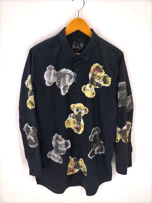 KINGLYMASK（キングリーマスク） KMK Hendofun World Stripe Bear Total Pattern Broadbig Shirt メンズ トップス