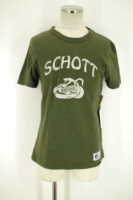 Schott×RUSSELL ATHLETIC () プリントTシャツ メンズ トップス