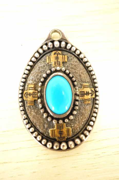 GALLION（ガリオン） シルバーターコイズペンダントトップ メンズ アクセサリー