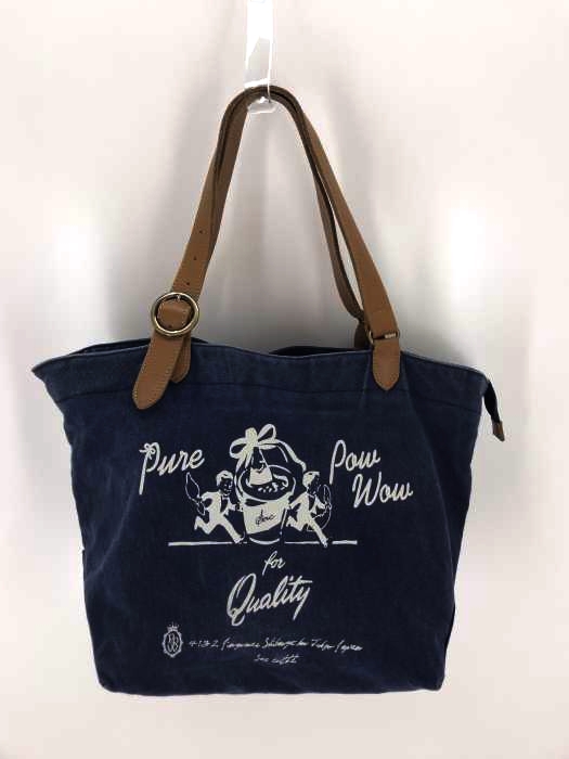 pure pow wow（） 裏地ストライプ柄キャンパストートバッグ メンズ バッグ