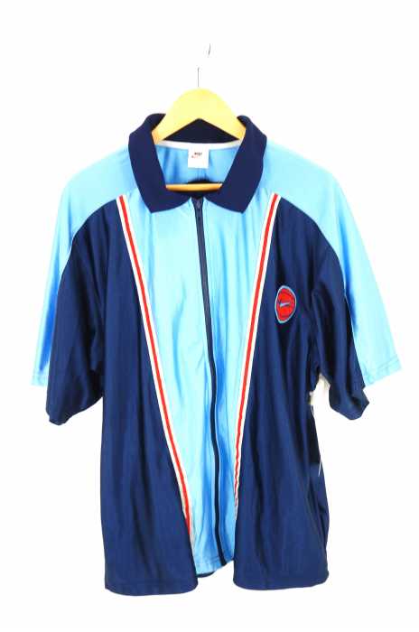 NIKE (ナイキ) 90s old デカロゴジップアップシャツ メンズ トップス