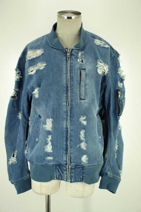 LEGENDA （レジェンダ） CRAZY CRASH DENIM ボンバージャケット MA-1 メンズ アウター