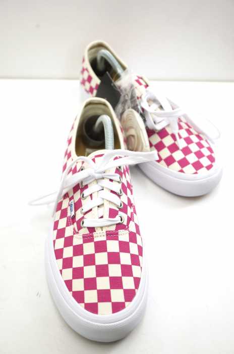 VANS (バンズ) AUTHENTIC PRO (CHECK)FUCHSIA チェッカーフラッグ柄ローカットスニーカー メンズ シューズ