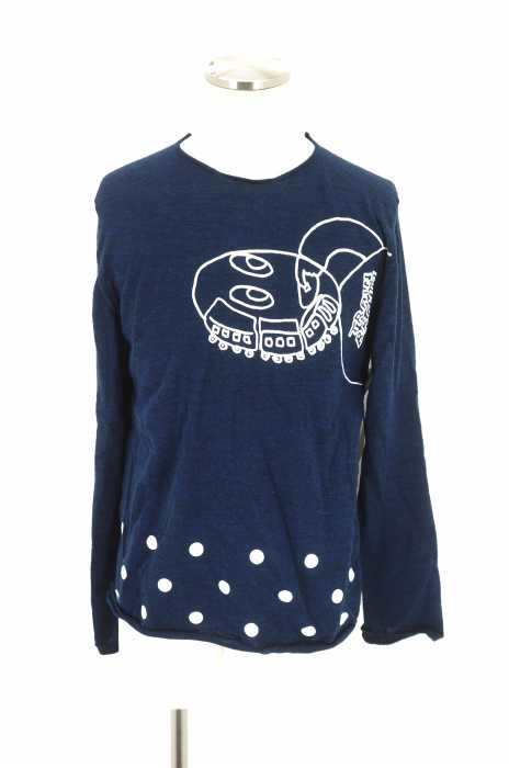 COMME des GARCONS SHIRT （コムデギャルソンシャツ） 裾ドット柄ペンキプリントサマーニットセーター メンズ トップス