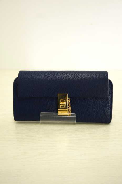 Chloe (クロエ) LONG WALLET WITH FLAP DREW ドリュー チェーン付きターンロック長財布 レディース 財布・ケース