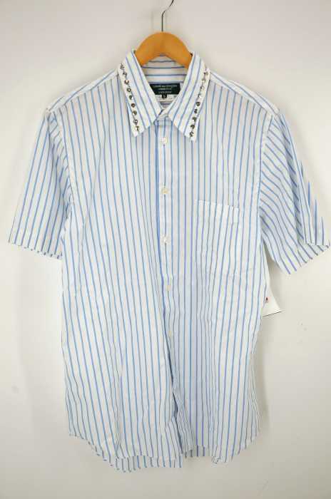 COMME des GARCONS HOMME PLUS EVER GREEN（コムデギャルソンオムプラスエバーグリーン） AD2006 S/S スタッズ襟ストライプシャツ メンズ トップス