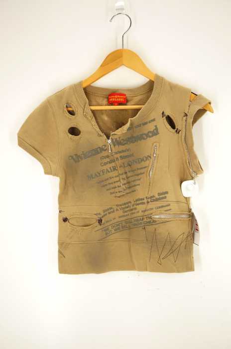 Vivienne Westwood RED LABEL （ヴィヴィアンウエストウッドレッドレーベル） ダメージ加工ノースリーブスウェット レディース トップス