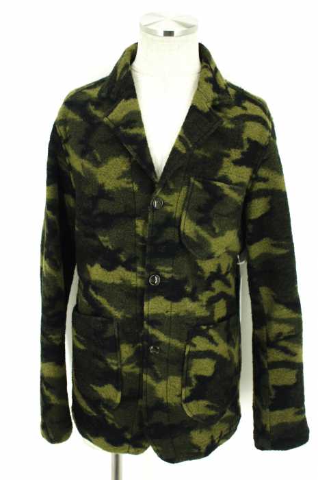 UNITED ARROWS green label relaxing （ユナイテッドアローズグリーンレーベルリラクシング） ウール混迷彩柄3Bテーラードジャケット メンズ アウター