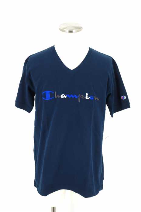 LOVELESS×Champion×GUILDPRIME（ラブレス×チャンピオン×ギルドプライム） VネックBIGロゴ刺繍Tシャツ メンズ トップス