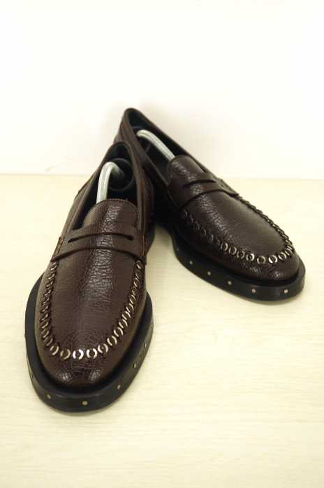 LANVIN (ランバン) 14SS スタッズメタルパーツ装飾型押しコインローファー メンズ シューズ