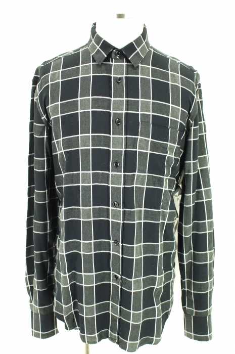 SAINT LAURENT - 16SS サンローランパリ ダメージ加工 チェックシャツ 