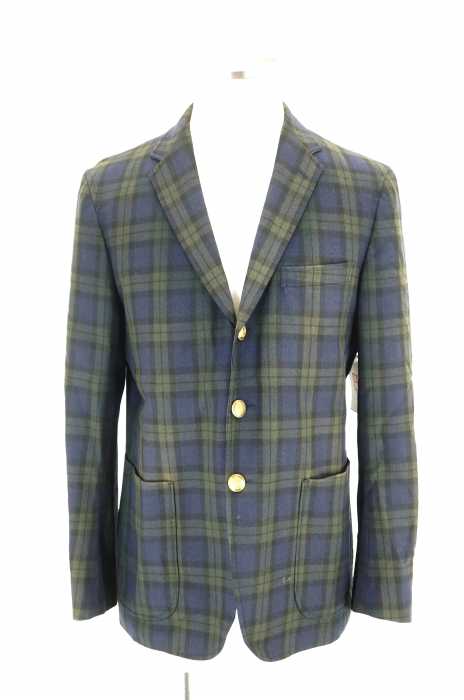 UNITED ARROWS green label relaxing (ユナイテッドアローズグリーンレーベルリラクシング) 金ボタンブラックウォッチ3Bテーラードジャケット メンズ アウター