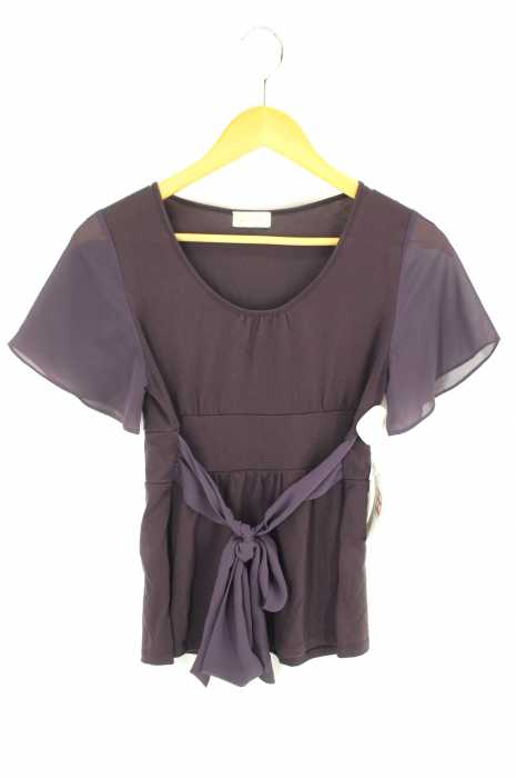Leilian (レリアン) シフォン切替 リボン レディース トップス