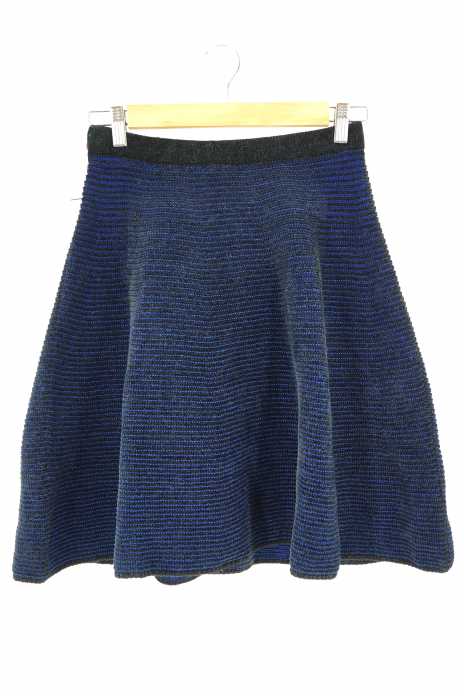 LANVIN en Bleu（ランバンオンブルー） ボーダー パイル レディース スカート