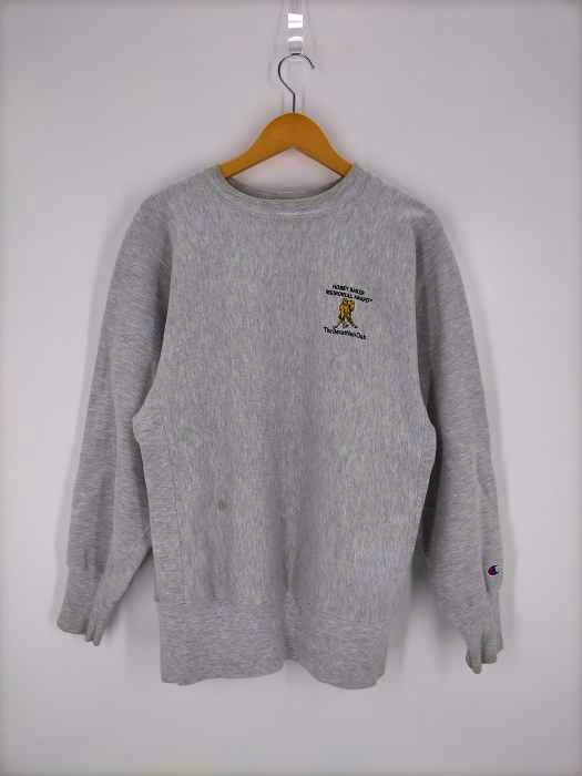 Champion(チャンピオン) 90S USA製 REVERSE WEAVE ROGERS WORKS バックチェーンステッチ刺繍クルーネックスウェット メンズ トップス