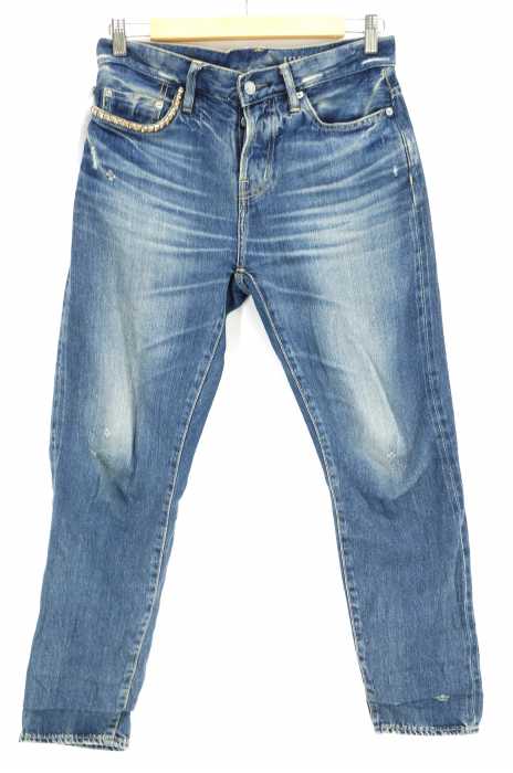HYSTERIC GLAMOUR (ヒステリックグラマー) 16AW SP加工デニム COOL BOYS PT アンクル丈デニムパンツ レディース パンツ