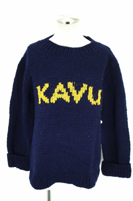 KAVU （カブー） ロゴ入りローゲージニットトップス メンズ トップス