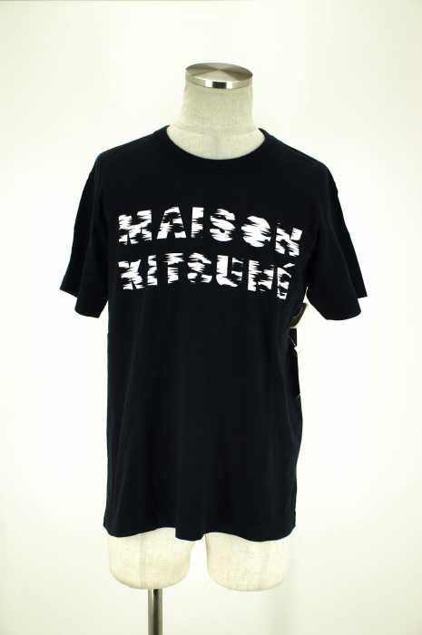 MAISON KITSUNE メゾンキツネ (メゾンキツネ) かすれロゴ半袖Tシャツ メンズ トップス