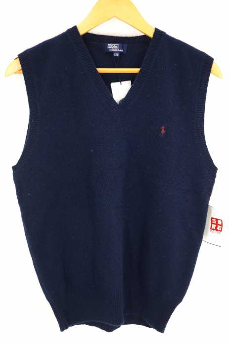 Polo by RALPH LAUREN （ポロバイラルフローレン） Vネック ワンポイント刺繍ニットベスト メンズ トップス