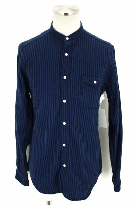 UNITED ARROWS green label relaxing (ユナイテッドアローズグリーンレーベルリラクシング) ストライプバンドカラーシャツ メンズ トップス