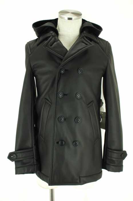COMME des GARCONS HOMME PLUS (コムデギャルソンオムプリュス) 12AW フード付きフェイクムートンダブルブレストコート メンズ アウター