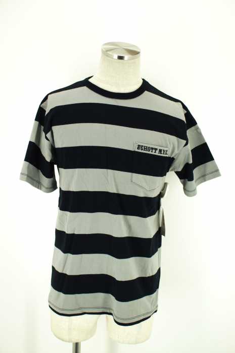 Schott （ショット） 胸ポケットボーダーTシャツ メンズ トップス