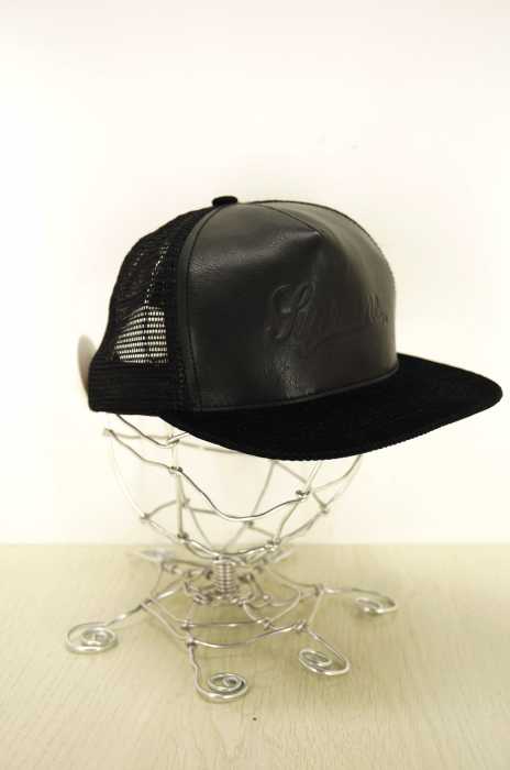 Supreme （シュプリーム） Leather Meshback 5 Panel Cap スクリプトロゴ メンズ 帽子