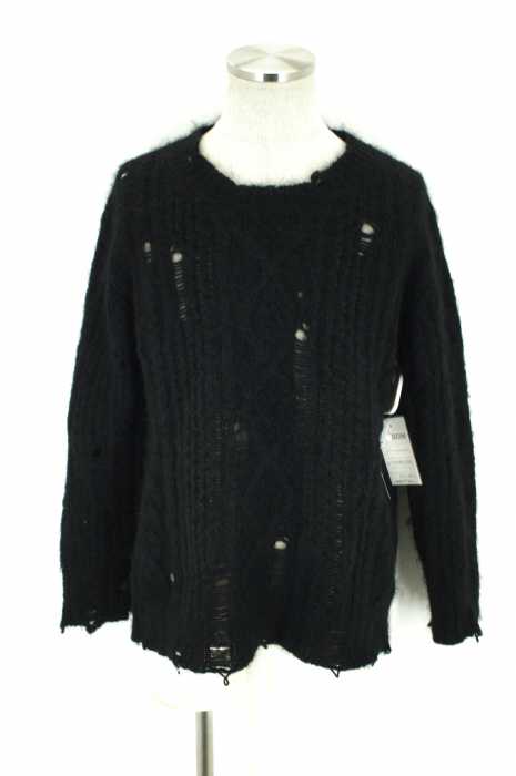 JUNYA WATANABE COMME des GARCONS MAN(ジュンヤワタナベコムデギャルソンマン) AD2014 ダメージ加工ニットトップス メンズ トップス